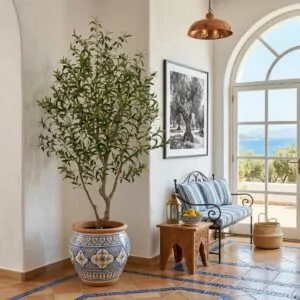 210cm Artificial Olive Tree in Large White Decorative Planter manufacturer in China PC356-210K-KD