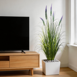 100cm Artificial Fountain Grass Curved Straight Onion Grass Plant scene