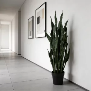 120cm Artificial Twisted Dark Green Snake Plant