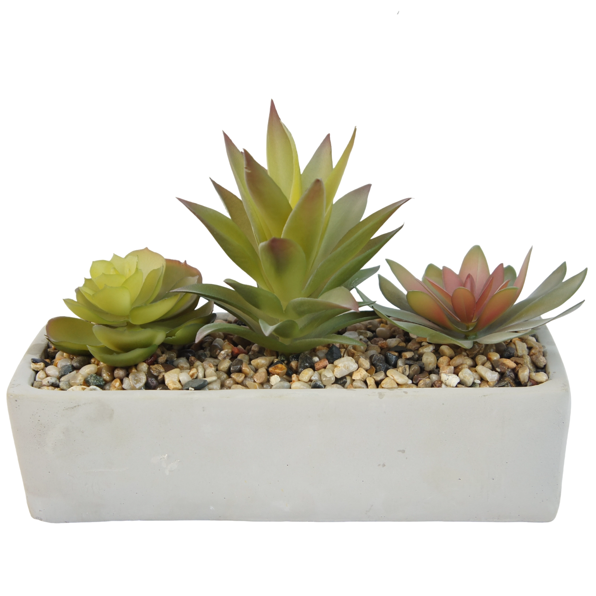 17cm Artificial Triple Succulent Planter IC02-078
