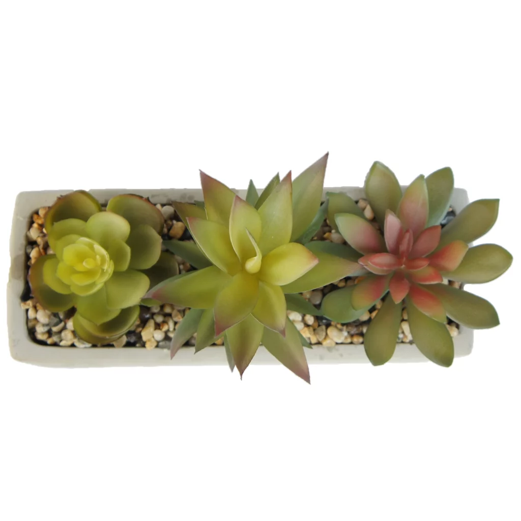 17cm Artificial Triple Succulent Planter IC02-078