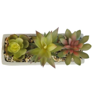 17cm Artificial Triple Succulent Planter IC02-078