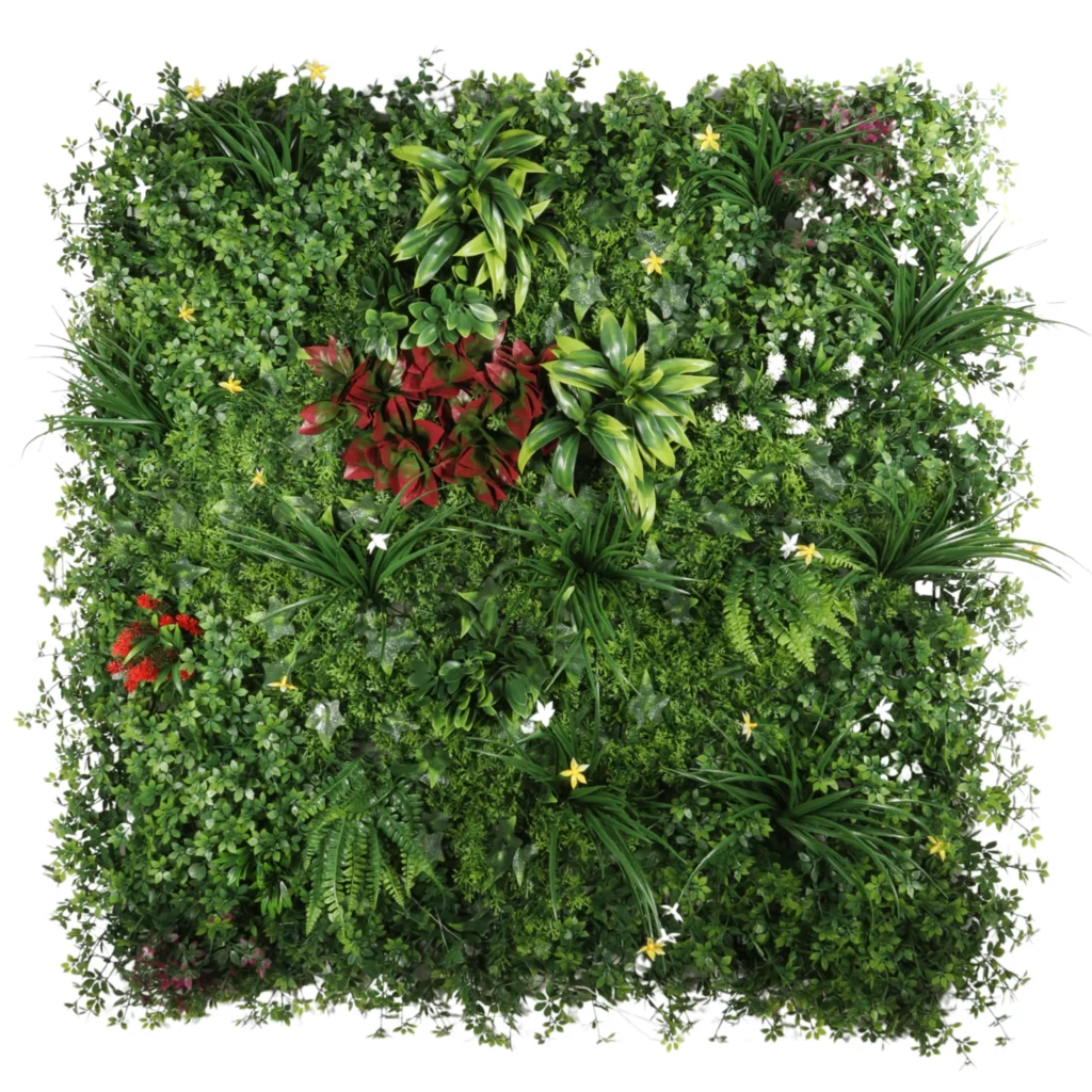 Artificial Mixed Grass & Accent Plant Wall Panel (UV) 100cm × 100cm