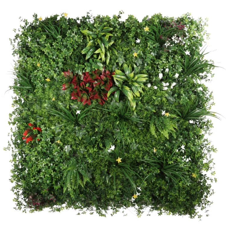 Artificial Mixed Grass & Accent Plant Wall Panel (UV) 100cm × 100cm