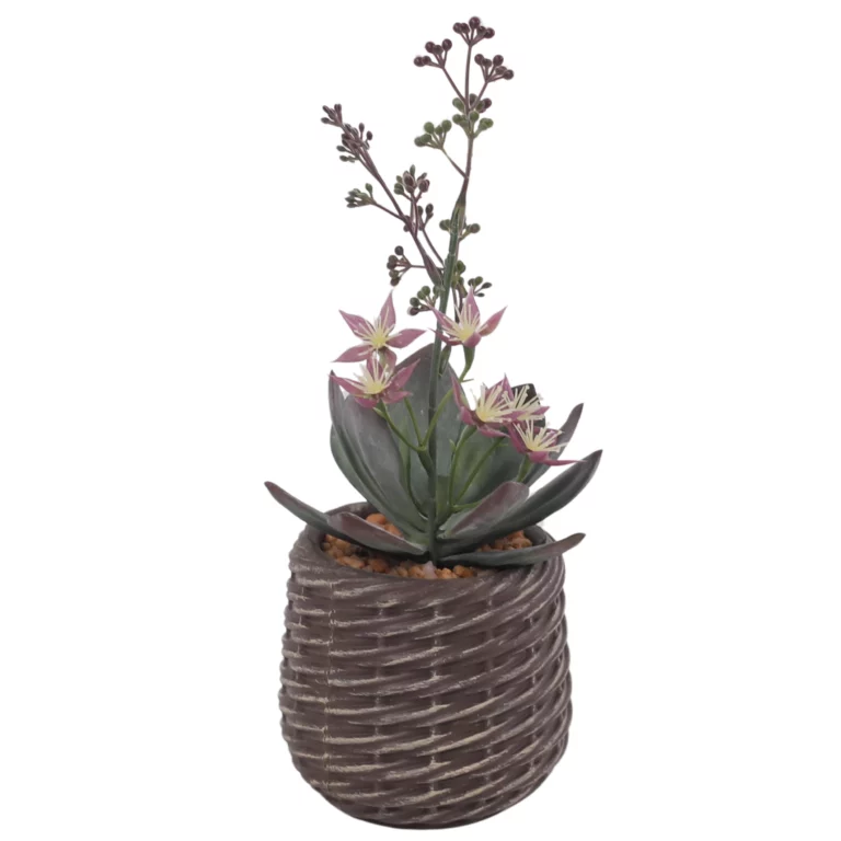 27cm Faux Flowering Succulent Decorative Plant