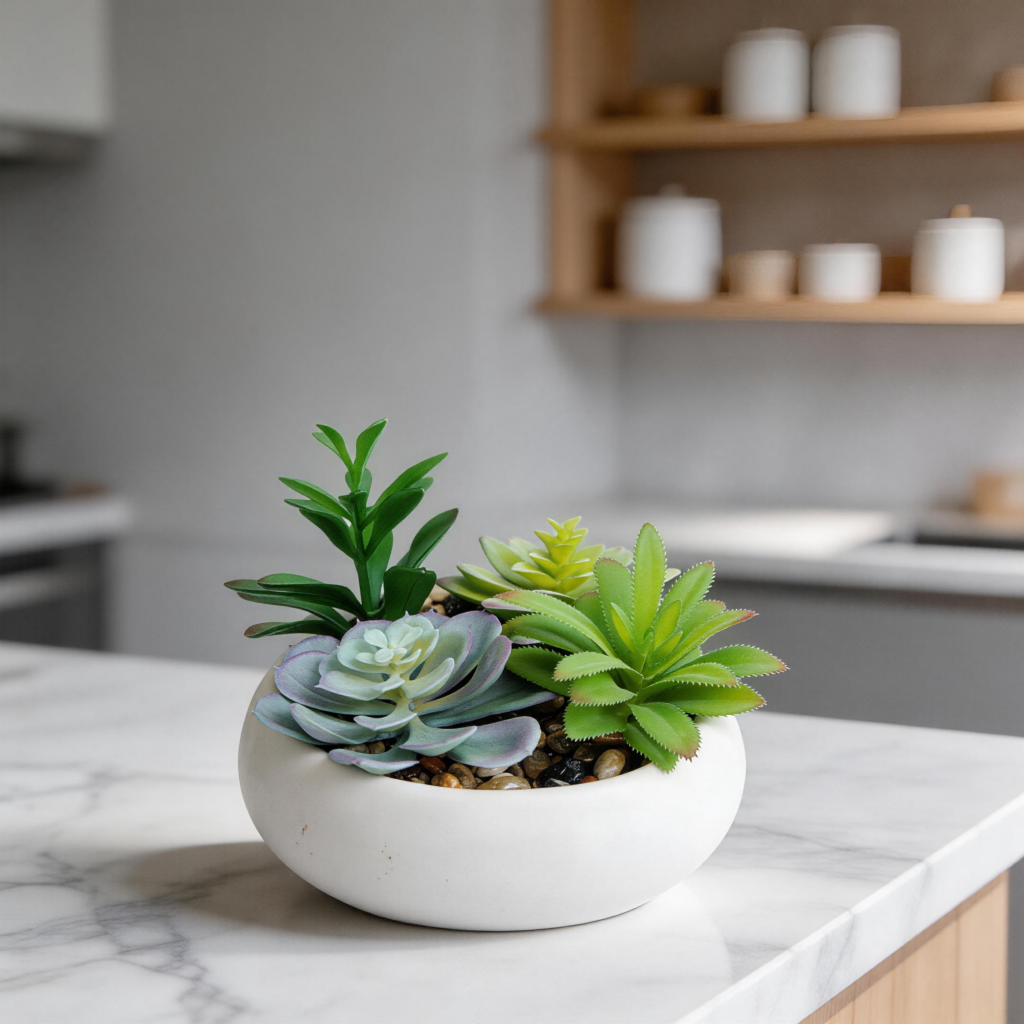 Artificial Realistic Textured Succulents Plants scene