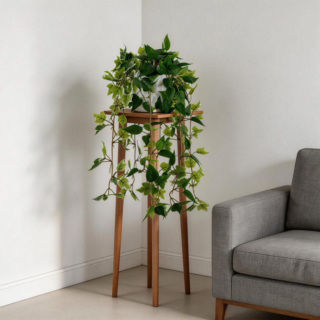 87cm Artificial Variegated Ivy & Pothos Hanging Plant