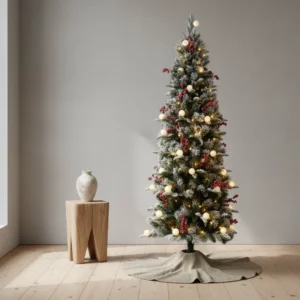 180cm Slim Flocked Artificial Christmas Tree