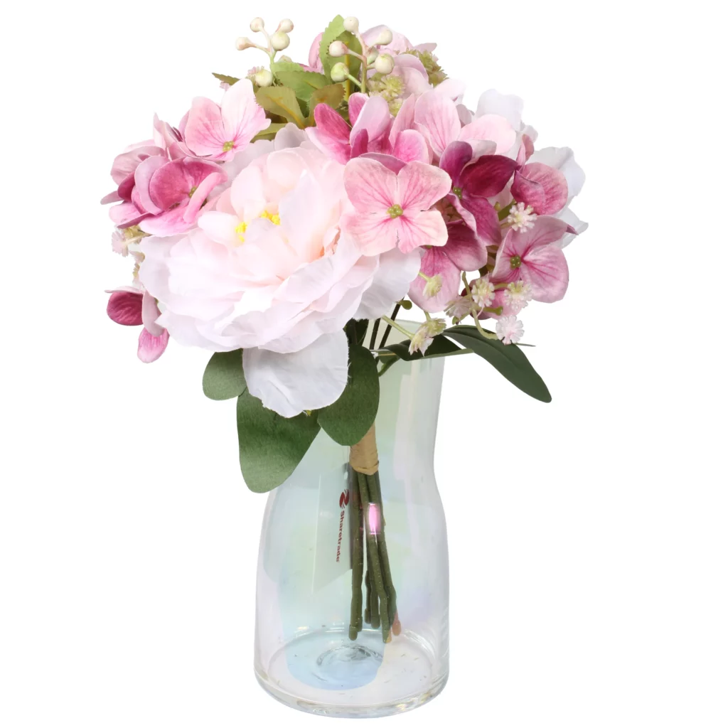 33cm Artificial Peony & Hydrangea Floral Bouquet 26STB361012-1