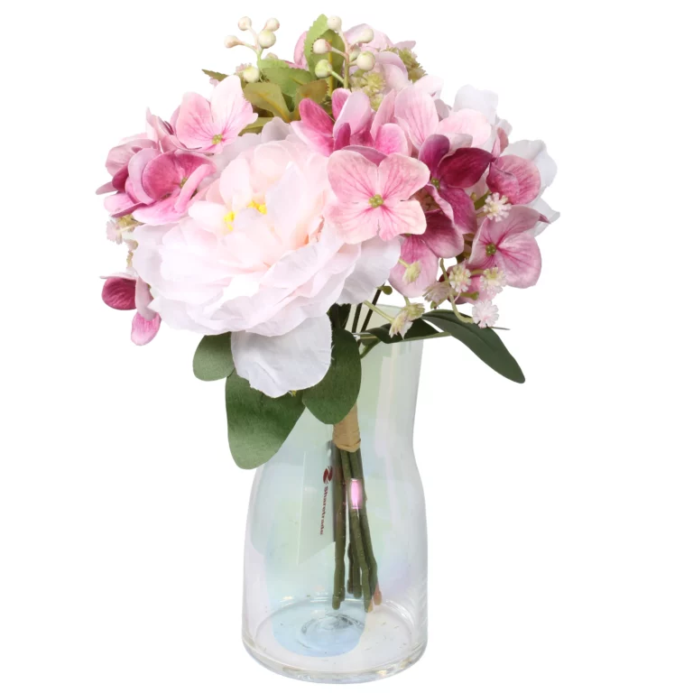 33cm Artificial Peony & Hydrangea Floral Bouquet 26STB361012-1