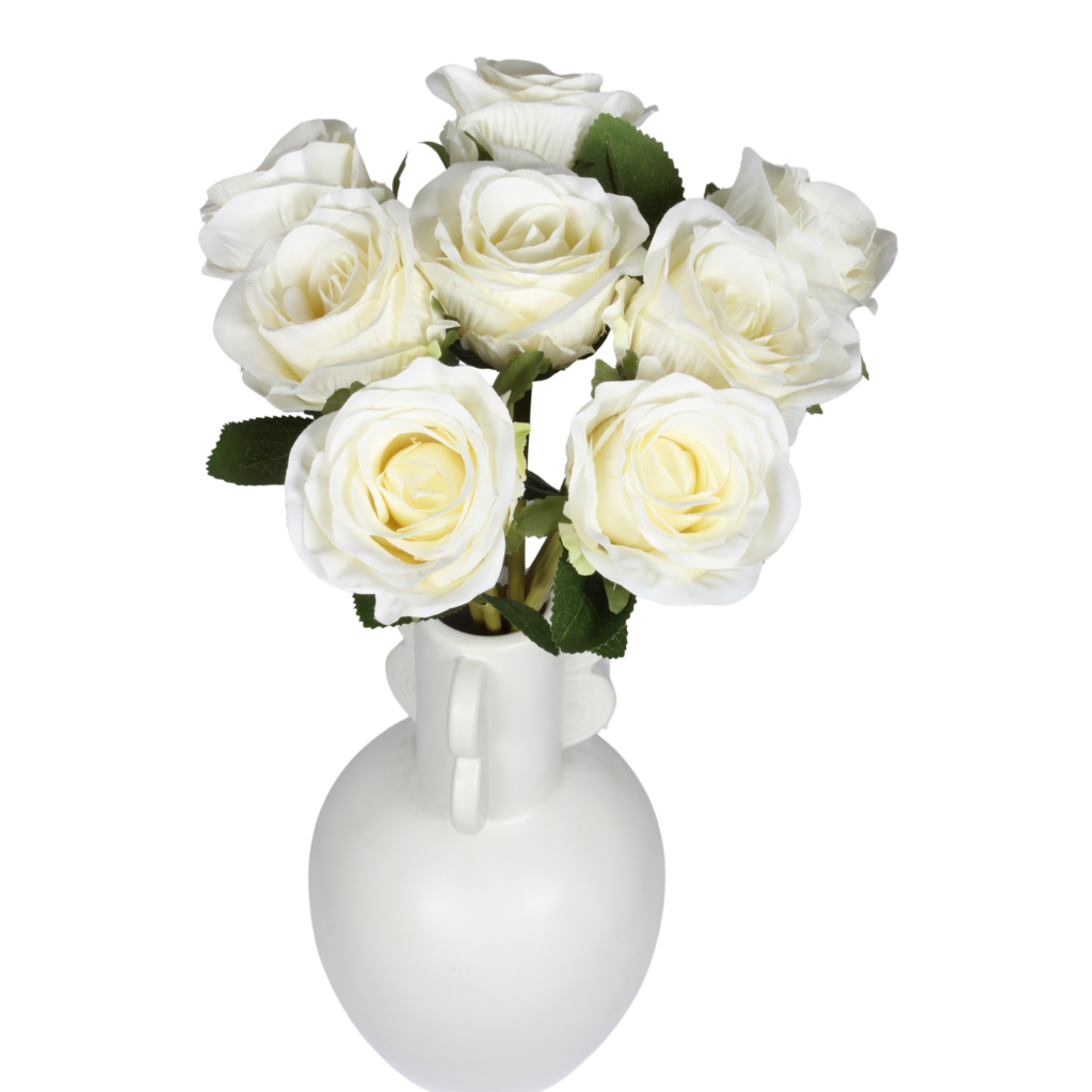 38cm Artificial 8-Head Diamond Rose Bouquet-26STB586003-1