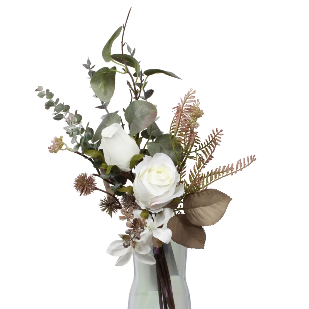 42cm Vintage Rose & Eucalyptus Artificial Bouquet 26STB360001-1