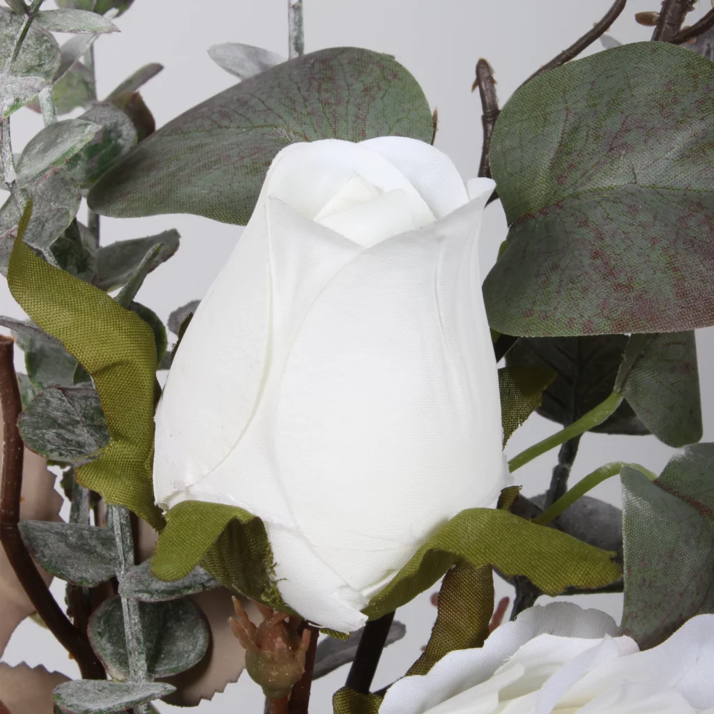 42cm Vintage Rose & Eucalyptus Artificial Bouquet 26STB360001-1