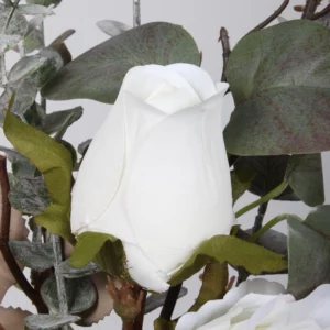 42cm Vintage Rose & Eucalyptus Artificial Bouquet 26STB360001-1