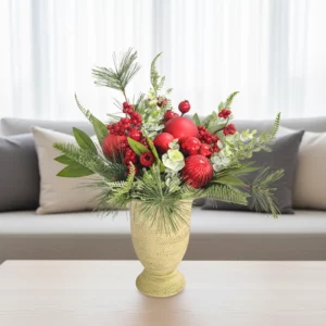 43cm Artificial Red Ornament Pine Potted Arrangement 25STP255008 scene