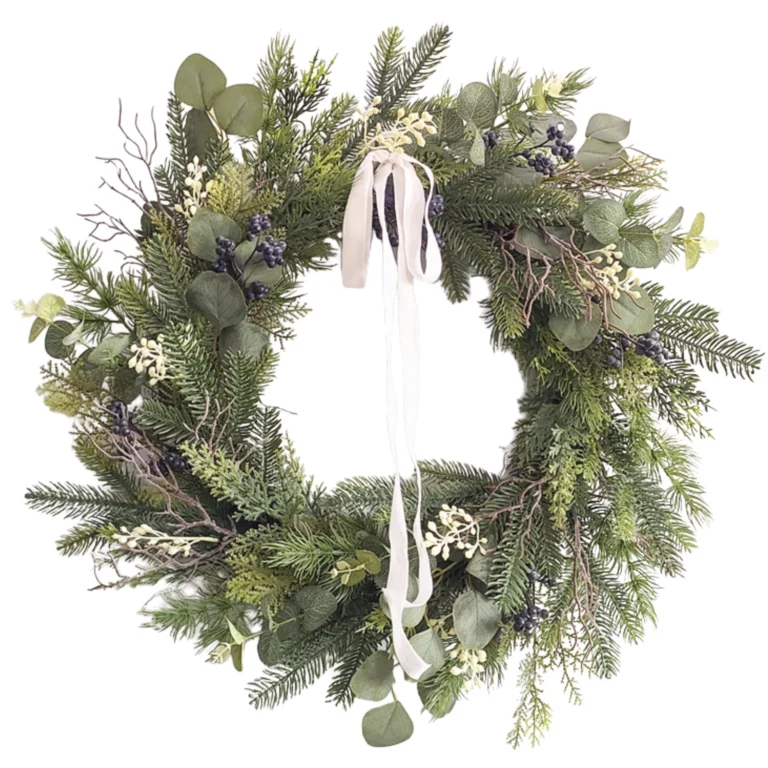 61cm Artificial Eucalyptus & Pine Christmas Wreath 25STW255018