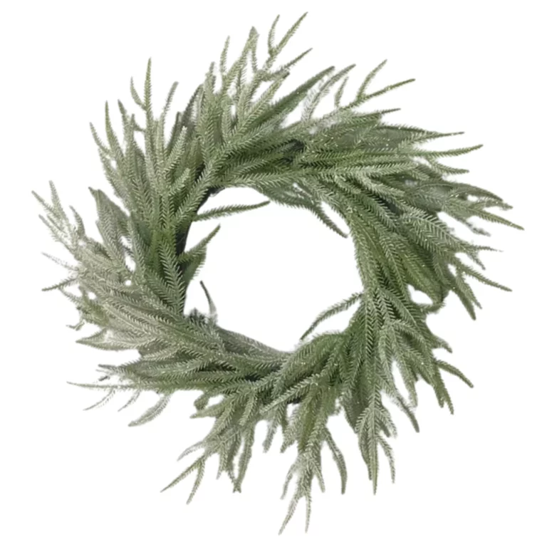 61cm Artificial Snow Flocked Pine Christmas Wreath PE 25STW255016
