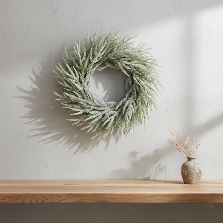 61cm Artificial Snow Flocked Pine Christmas Wreath PE 25STW255016 scene