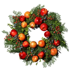 65cm Artificial Apple & Berry Christmas Wreath 25STW461001-1