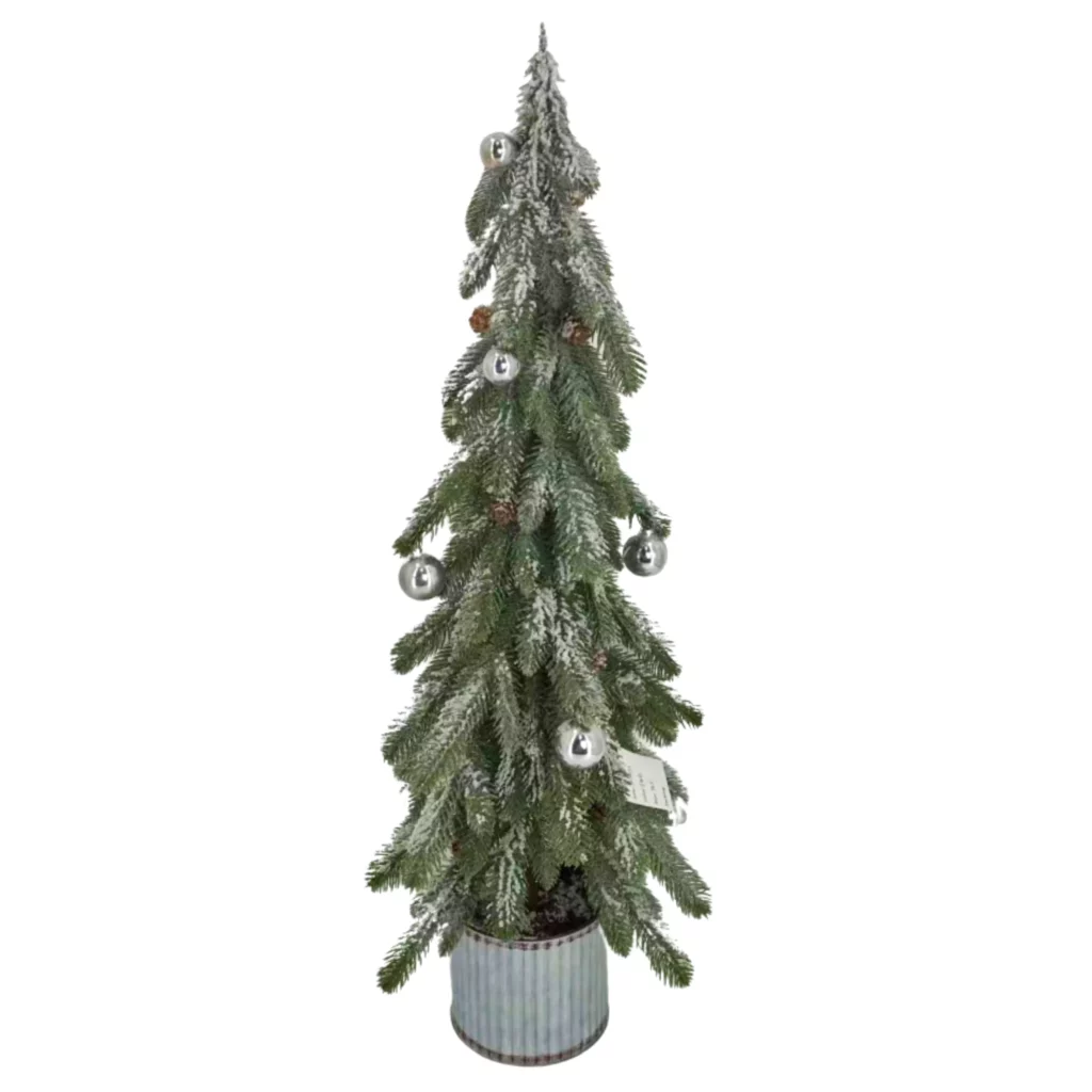 88cm Artificial Snowy Pine Needle Bell Potted Decor 26STS388006
