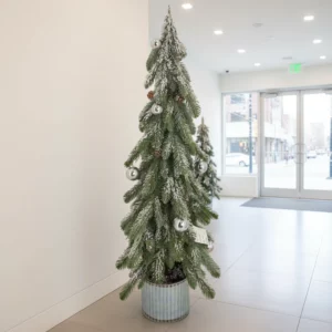 88cm Artificial Snowy Pine Needle Bell Potted Decor 26STS388006 scene