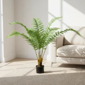 90cm Artificial Large Leaf Fern Plant in Black Pot JC027-90A-1 scene