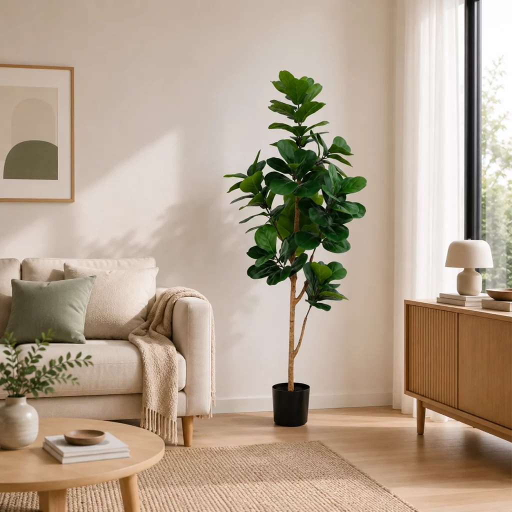 180cm Artificial Real Trunk Fiddle Leaf Fig Tree scene PC385-180C