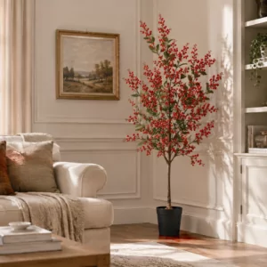 138cm Artificial Red Ilex Berry Tree PC214-138A SCENE