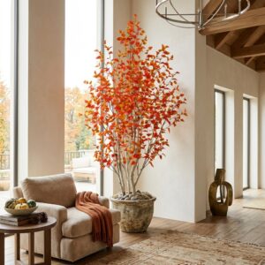 270cm Large Autumn Birch Tree with Orange Foliage PC179-270B-Fall-KD